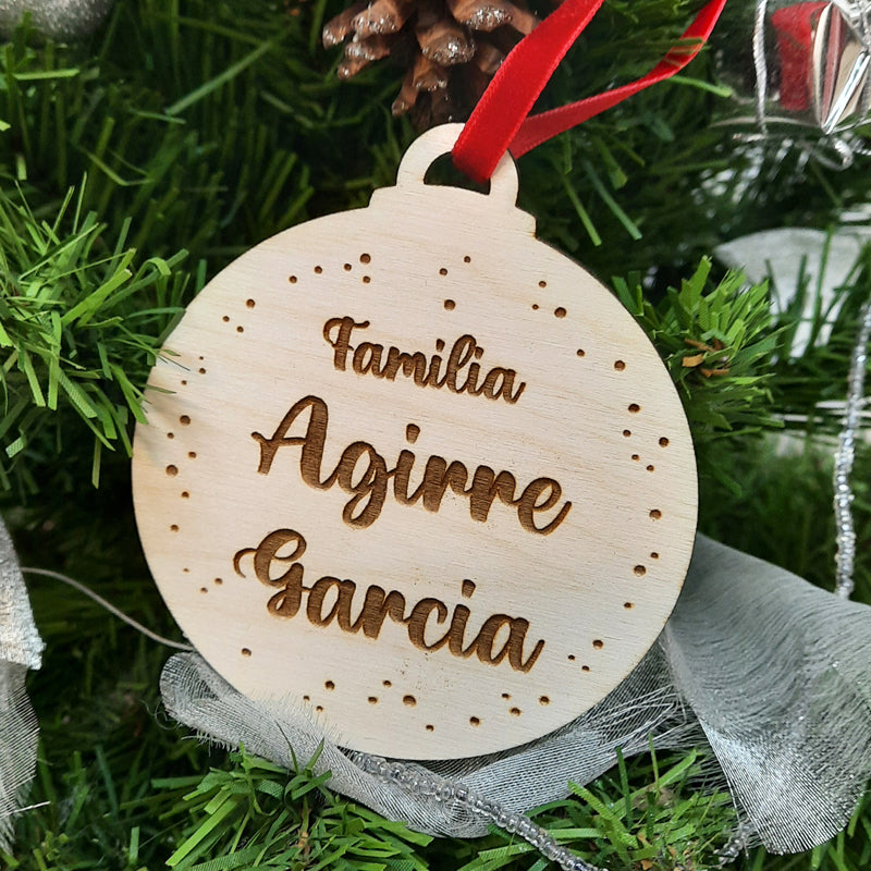 Adorno de Navidad Familia de Madera Personalizado