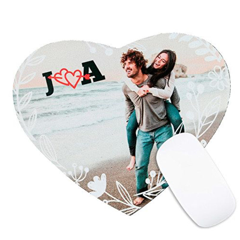 Alfombrilla de ratón forma Corazón personalizada con fotos