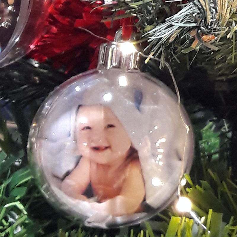 Bola de árbol de navidad personalizada con foto