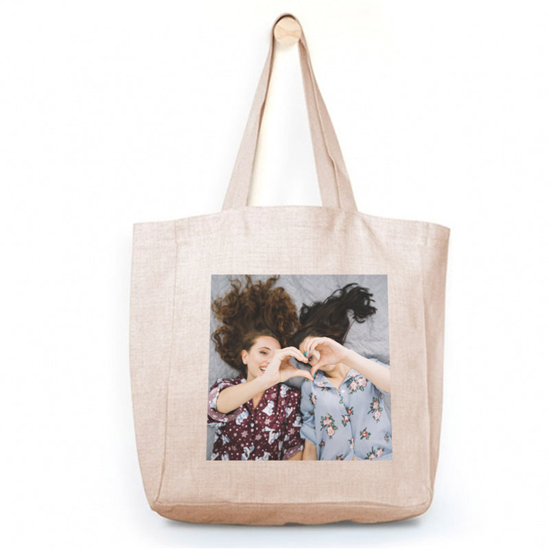 Bolsa Totebag de Lino personalizada con foto