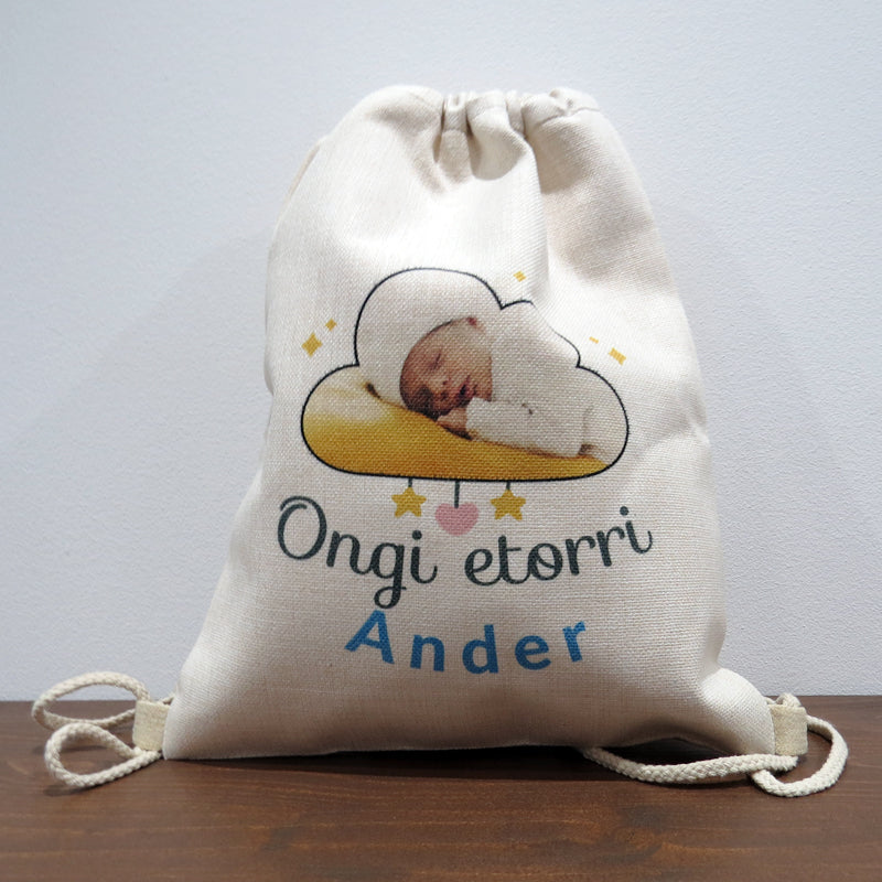 Mochila de Lino personalizada con foto