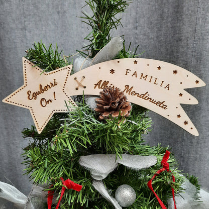 Estrella para el árbol de Navidad de madera personalizada